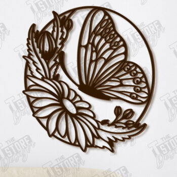 Intra απο ξύλο plywood 3mm-4mm πάχος κοπής με λέιζερ διακόσμηση τοίχου πεταλούδας Δίασταση 40x40 cm INTRAFABR-123419269 - Image 5