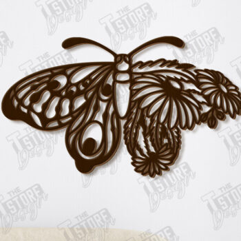 Intra απο ξύλο plywood 3mm-4mm πάχος κοπής με λέιζερ διακόσμηση τοίχου πεταλούδας Δίασταση 40x40 cm INTRAFABR-123419269 - Image 7