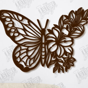 Intra απο ξύλο plywood 3mm-4mm πάχος Διακόσμηση τοίχου με πεταλούδα | Φύση Δίασταση 40x40 cm INTRAFABR-123120331 - Image 1