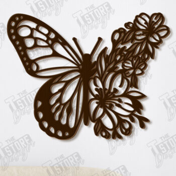 Intra απο ξύλο plywood 3mm-4mm πάχος Διακόσμηση τοίχου με πεταλούδα | Φύση Δίασταση 40x40 cm INTRAFABR-123120334 - Image 1