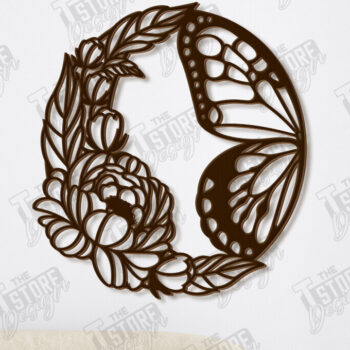 Intra απο ξύλο plywood 3mm-4mm πάχος Διακόσμηση τοίχου με πεταλούδα | Φύση Δίασταση 40x40 cm INTRAFABR-123120335 - Image 1