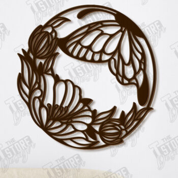 Intra απο ξύλο plywood 3mm-4mm πάχος Διακόσμηση τοίχου με πεταλούδα | Φύση Δίασταση 40x40 cm INTRAFABR-123120340 - Image 1