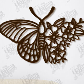 Intra απο ξύλο plywood 3mm-4mm πάχος Διακόσμηση τοίχου με πεταλούδα | Φύση Δίασταση 40x40 cm INTRAFABR-123120329 - Image 1