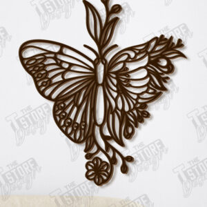 Intra απο ξύλο plywood 3mm-4mm πάχος Διακόσμηση τοίχου πεταλούδας με λέιζερ | Τέχνη τοίχου Δίασταση 40x40 cm INTRAFABR-123419189