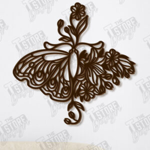 Intra απο ξύλο plywood 3mm-4mm πάχος Διακόσμηση τοίχου πεταλούδας με λέιζερ | Τέχνη τοίχου Δίασταση 40x40 cm INTRAFABR-123419195