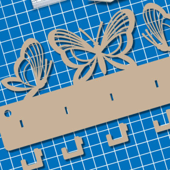 Intra απο ξύλο plywood 3mm-4mm πάχος Κρεμάστρα τοίχου πεταλούδα, κρεμάστρα ρούχων Δίασταση 30x20 cm INTRAFABR-117081892 - Image 2