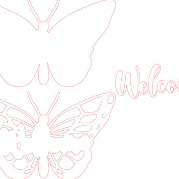 Intra απο ξύλο plywood 3mm-4mm πάχος Butterfly Welcome Sign Δίασταση 30x20 cm INTRAFABR-123641728 - Image 3