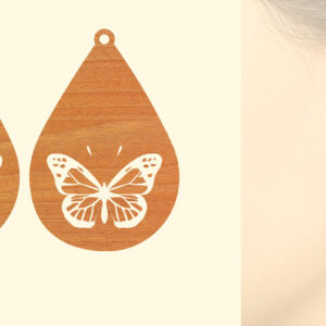 Intra απο ξύλο plywood 3mm-4mm πάχος Ξύλινα Σκουλαρίκια Butterfly Cut  Δίασταση 3x3 cm INTRAFABR-63827302