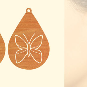 Intra απο ξύλο plywood 3mm-4mm πάχος Ξύλινα Σκουλαρίκια Butterfly Cut  Δίασταση 3x3 cm INTRAFABR-63721994