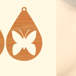Intra απο ξύλο plywood 3mm-4mm πάχος Ξύλινα Σκουλαρίκια Butterfly Cut  Δίασταση 3x3 cm INTRAFABR-63722051