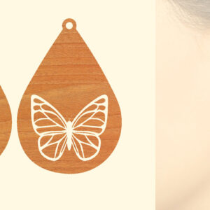 Intra απο ξύλο plywood 3mm-4mm πάχος Ξύλινα Σκουλαρίκια Butterfly Cut  Δίασταση 3x3 cm INTRAFABR-63827194