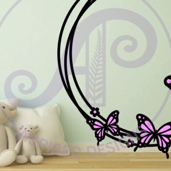 Intra απο ξύλο plywood 3mm-4mm πάχος Επιγραφή τοίχου στεφάνι πεταλούδας, Δίασταση 10x10 cm INTRAFABR-93351673 - Image 2