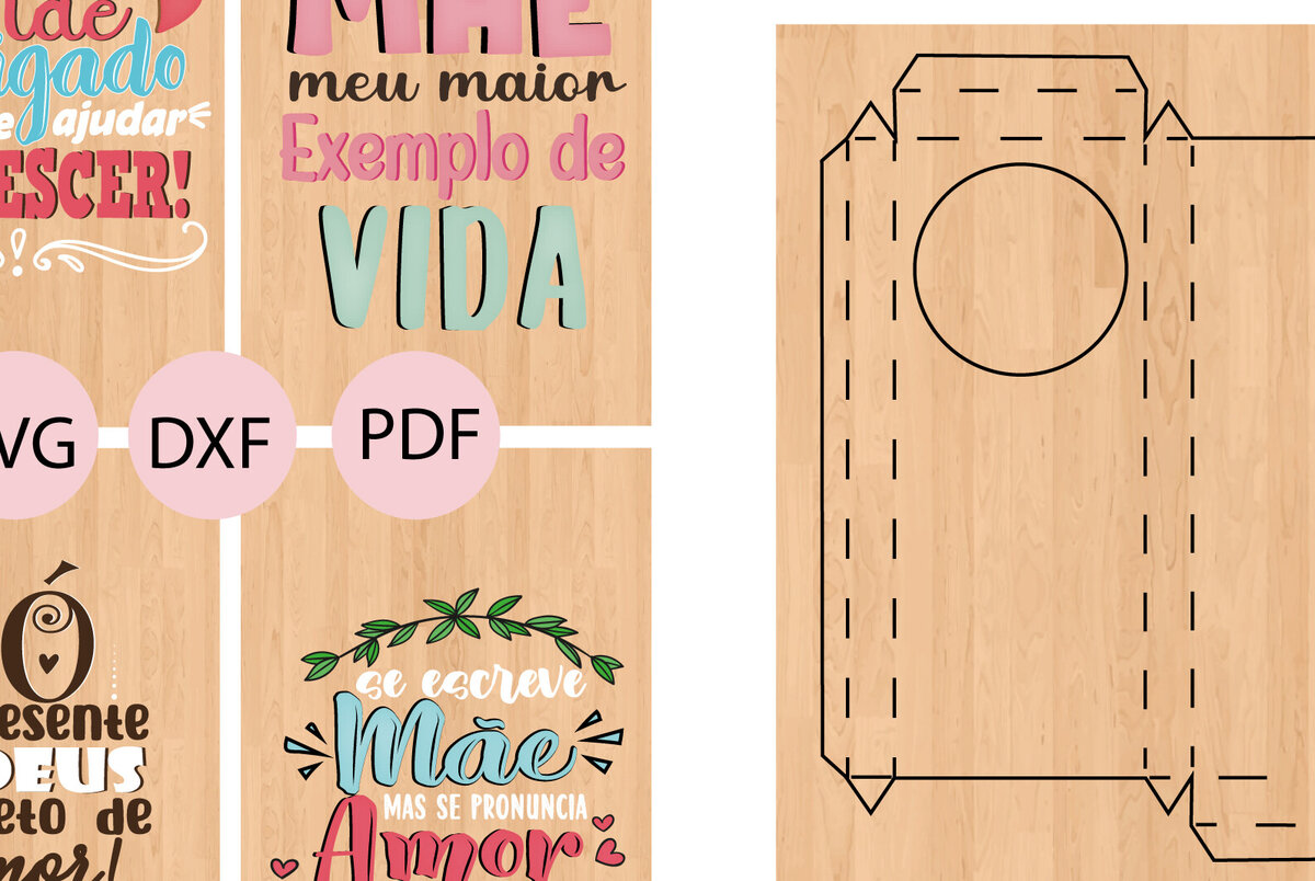 Intra απο ξύλο plywood 3mm-4mm πάχος Κάκτος κουτί με κείμενο Δίασταση 15x15 cm INTRAFABR-113373944 - Image 2