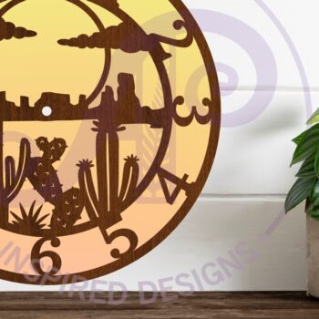 Intra απο ξύλο plywood 3mm-4mm πάχος Cactus Desert Clock Ρολόι τοίχου Cactus Cut  Δίασταση 8x8 cm INTRAFABR-113348486 - Image 2
