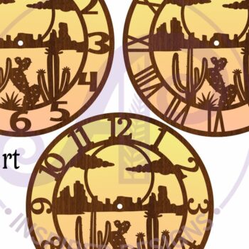 Intra απο ξύλο plywood 3mm-4mm πάχος Cactus Desert Clock Ρολόι τοίχου Cactus Cut  Δίασταση 8x8 cm INTRAFABR-113348486 - Image 4