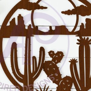 Intra απο ξύλο plywood 3mm-4mm πάχος Επιγραφή τοίχου Cactus Desert, Δίασταση 10x10 cm INTRAFABR-110351099