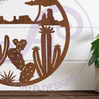 Intra απο ξύλο plywood 3mm-4mm πάχος Επιγραφή τοίχου Cactus Desert, Δίασταση 10x10 cm INTRAFABR-110351099 - Image 2