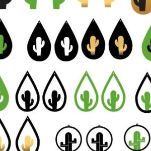 Intra απο ξύλο plywood 3mm-4mm πάχος Σκουλαρίκι Κάκτου , Ζουμερό σκουλαρίκι Δίασταση 3x3 cm INTRAFABR-6775899