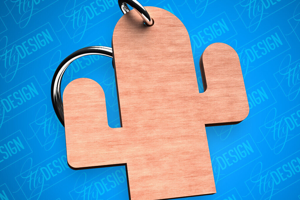 Intra απο ξύλο plywood 3mm-4mm πάχος Cactus Keychain Shapes Δίασταση 6x6 cm INTRAFABR-82325276