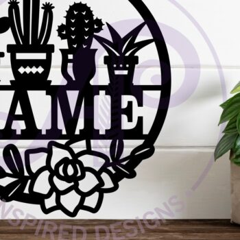 Intra απο ξύλο plywood 3mm-4mm πάχος Πινακίδα ονόματος Cactus Lovers, τοίχος κοπής με λέιζερ Δίασταση 6x6 cm INTRAFABR-108680342 - Image 2