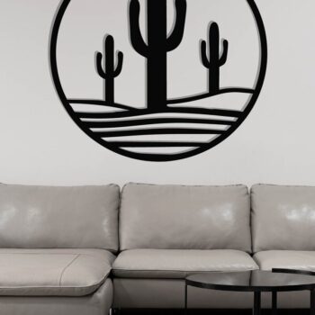 Intra απο ξύλο plywood 3mm-4mm πάχος Cactus Metal Wall Art, κοπής με λέιζερ Δίασταση 40x40 cm INTRAFABR-119298969 - Image 3