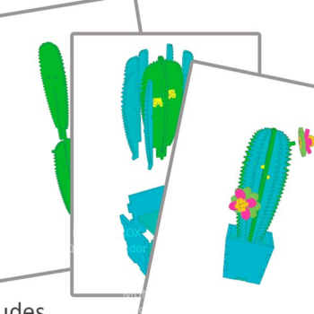 Intra απο ξύλο plywood 3mm-4mm πάχος Φυτό κάκτου με λουλούδια για 3mm Δίασταση 30x20 cm INTRAFABR-121549961 - Image 1