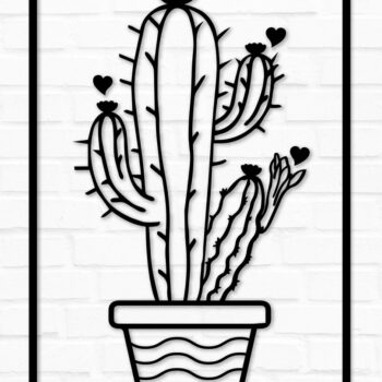 Intra απο ξύλο plywood 3mm-4mm πάχος Cactus Wall Crafts Decor Cut  Δίασταση 40x40 cm INTRAFABR-71023756 - Image 1