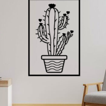 Intra απο ξύλο plywood 3mm-4mm πάχος Cactus Wall Crafts Decor Cut  Δίασταση 40x40 cm INTRAFABR-71023756 - Image 3