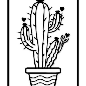 Intra απο ξύλο plywood 3mm-4mm πάχος Cactus Wall Crafts Decor Cut  Δίασταση 40x40 cm INTRAFABR-71023756 - Image 4
