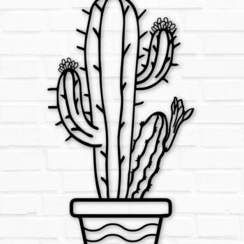 Intra απο ξύλο plywood 3mm-4mm πάχος Cactus Wall Crafts Decor Cut  Δίασταση 40x40 cm INTRAFABR-70830344 - Image 1