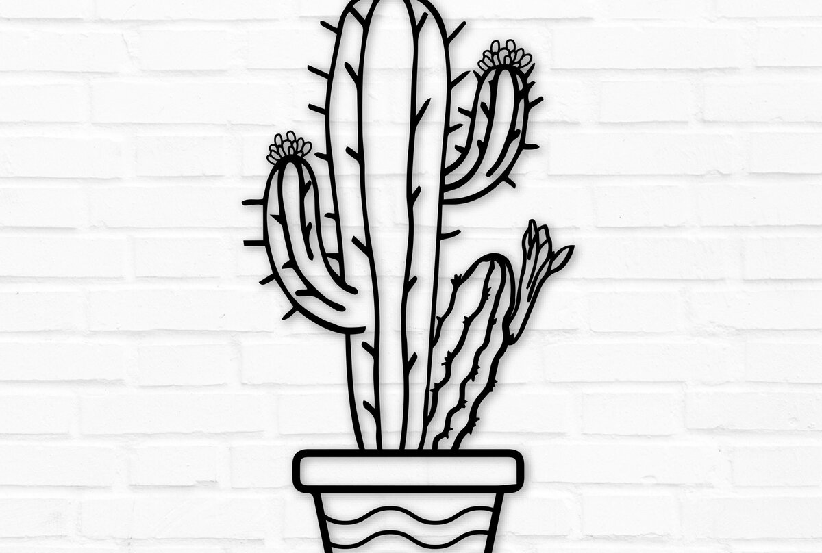 Intra απο ξύλο plywood 3mm-4mm πάχος Cactus Wall Crafts Decor Cut  Δίασταση 40x40 cm INTRAFABR-70830344