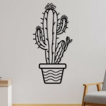 Intra απο ξύλο plywood 3mm-4mm πάχος Cactus Wall Crafts Decor Cut  Δίασταση 40x40 cm INTRAFABR-70830344 - Image 2