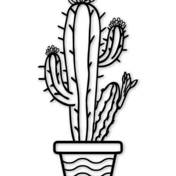 Intra απο ξύλο plywood 3mm-4mm πάχος Cactus Wall Crafts Decor Cut  Δίασταση 40x40 cm INTRAFABR-70830344 - Image 3