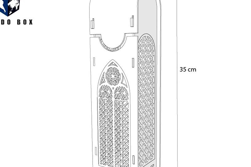 Intra απο ξύλο plywood 3mm-4mm πάχος Cathedral Wine Box, Θήκη κρασιού Δίασταση 15x15 cm INTRAFABR-119548026