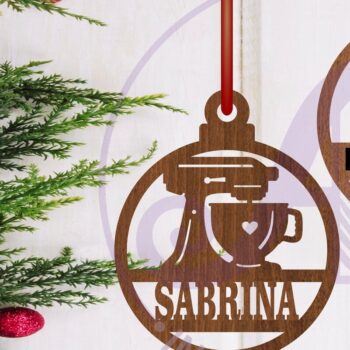 Intra απο ξύλο plywood 3mm-4mm πάχος Cake Mixer Baker Χριστουγεννιάτικο Στολίδι Δίασταση 3x3 cm INTRAFABR-108922744 - Image 1