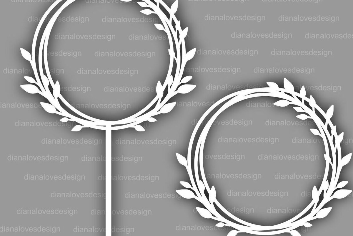 Intra απο ξύλο plywood 3mm-4mm πάχος Cake Topper Frame , Circle Frame Δίασταση 20x30 cm INTRAFABR-34043818 - Image 2