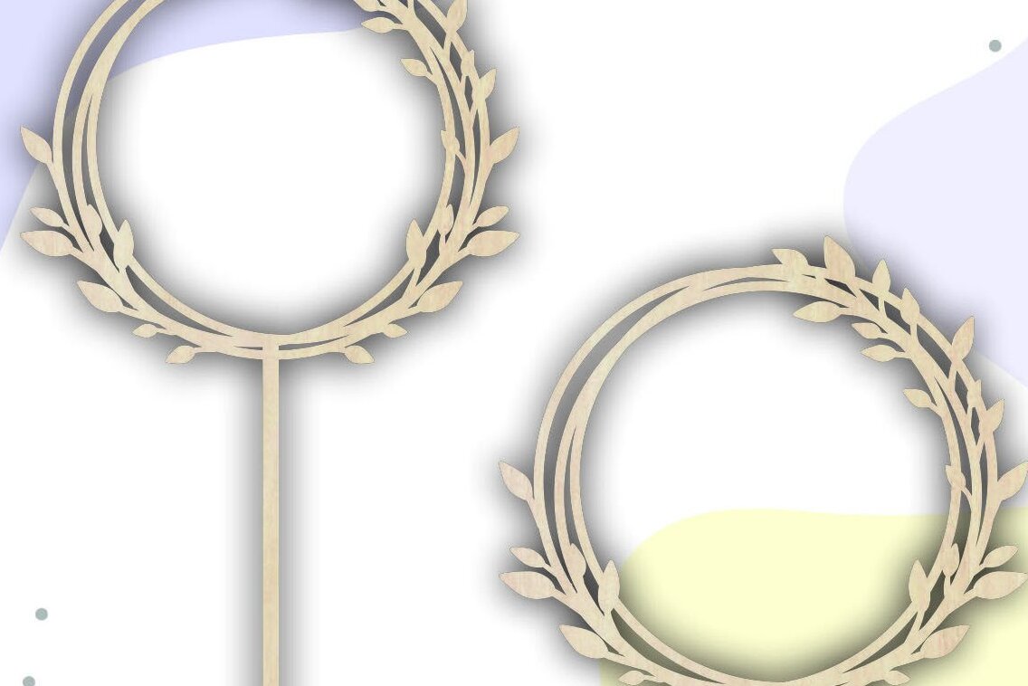 Intra απο ξύλο plywood 3mm-4mm πάχος Cake Topper Frame , Circle Frame Δίασταση 20x30 cm INTRAFABR-34043818 - Image 4