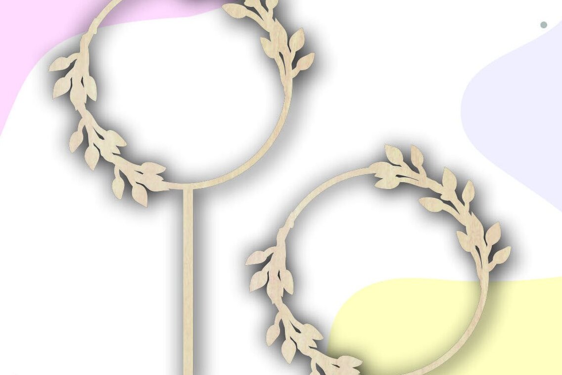 Intra απο ξύλο plywood 3mm-4mm πάχος Cake Topper Frame , Leaf Frame Δίασταση 20x30 cm INTRAFABR-34048175 - Image 3