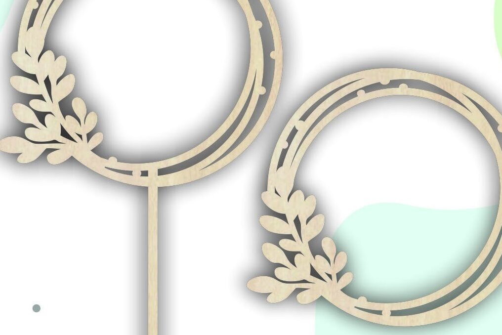 Intra απο ξύλο plywood 3mm-4mm πάχος Cake Topper Πλαίσιο Στεφάνι Πλαίσιο Δίασταση 20x30 cm INTRAFABR-32257494 - Image 3