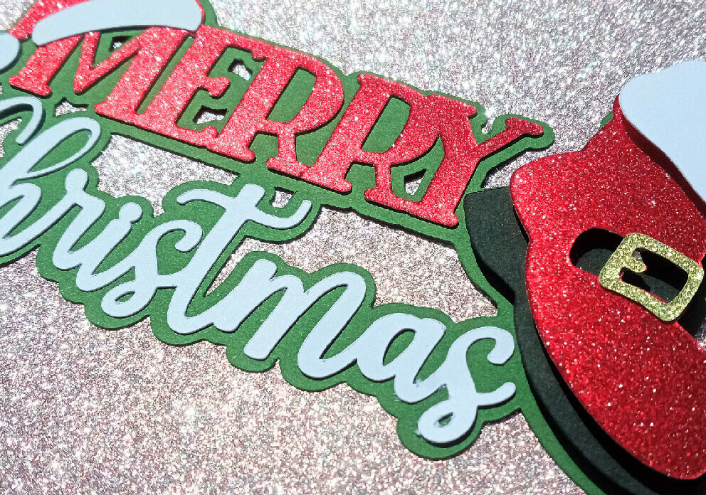 Intra απο ξύλο plywood 3mm-4mm πάχος Cake Topper Καλά Χριστούγεννα Santa Δίασταση 4x4 cm INTRAFABR-112667587 - Image 4