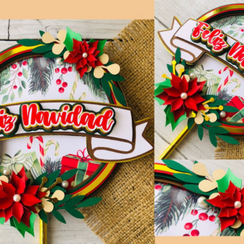 Intra απο ξύλο plywood 3mm-4mm πάχος Christmas Caketopper (ισπανικά) Δίασταση 15x15 cm INTRAFABR-85287083 - Image 1