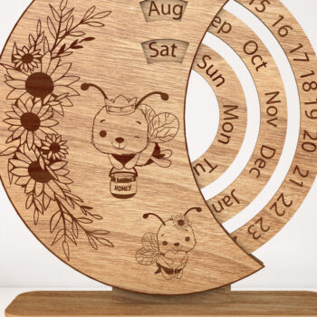 Intra απο ξύλο plywood 3mm-4mm πάχος αποκοπής λέιζερ με δέσμη ημερολογίου Δίασταση 15x15 cm INTRAFABR-22245871 - Image 1