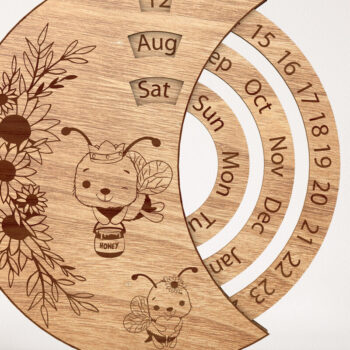 Intra απο ξύλο plywood 3mm-4mm πάχος αποκοπής λέιζερ με δέσμη ημερολογίου Δίασταση 15x15 cm INTRAFABR-22245871 - Image 5