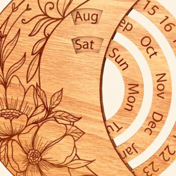 Intra απο ξύλο plywood 3mm-4mm πάχος αποκοπής λέιζερ με δέσμη ημερολογίου Δίασταση 15x15 cm INTRAFABR-22245871 - Image 8