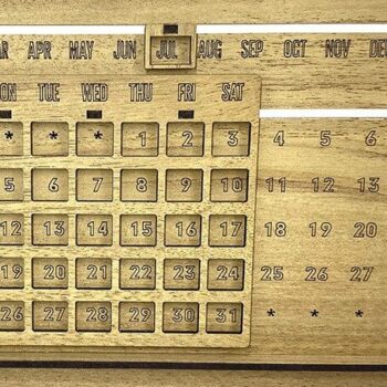 Intra απο ξύλο plywood 3mm-4mm πάχος Calendar , Perpetual Calendar Δίασταση 15x15 cm INTRAFABR-35441306 - Image 2