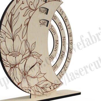 Intra απο ξύλο plywood 3mm-4mm πάχος Διάνυσμα ημερολογίου για Cnc Δίασταση 15x15 cm INTRAFABR-36793651 - Image 3