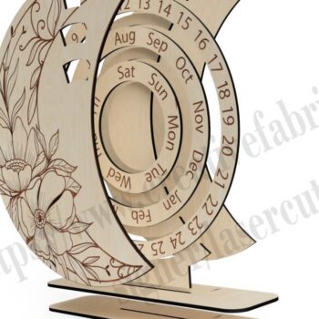 Intra απο ξύλο plywood 3mm-4mm πάχος Διάνυσμα ημερολογίου για Cnc Δίασταση 15x15 cm INTRAFABR-36793651 - Image 4