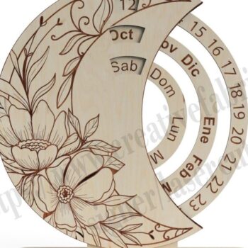 Intra απο ξύλο plywood 3mm-4mm πάχος Διάνυσμα ημερολογίου για Cnc Δίασταση 15x15 cm INTRAFABR-36793651 - Image 6