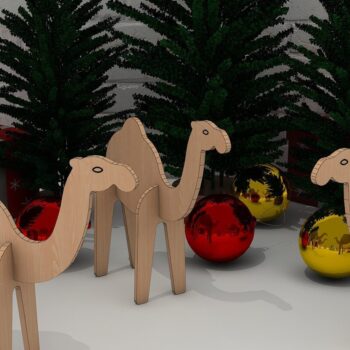 Intra απο ξύλο plywood 3mm-4mm πάχος Camel τρισδιάστατο πρότυπο διακόσμησης ζώων για λέιζερ Δίασταση 30x20 cm INTRAFABR-40158041 - Image 1