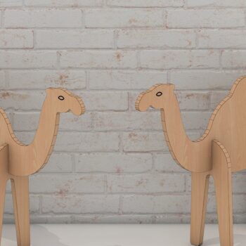 Intra απο ξύλο plywood 3mm-4mm πάχος Camel τρισδιάστατο πρότυπο διακόσμησης ζώων για λέιζερ Δίασταση 30x20 cm INTRAFABR-40158041 - Image 2